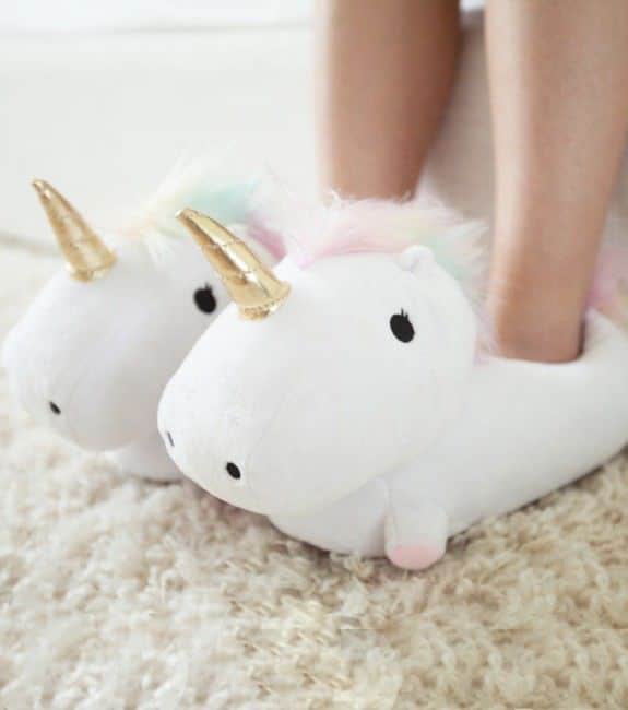 chaussons licorne lumineux
