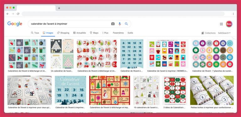 Calendriers de l'avent à imprimer