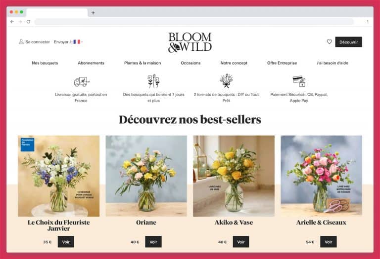 Bloom & Wild : des bouquets de fleurs originaux
