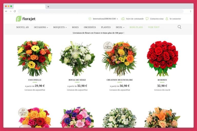Florajet a une très bonne réputation pour livrer des fleurs