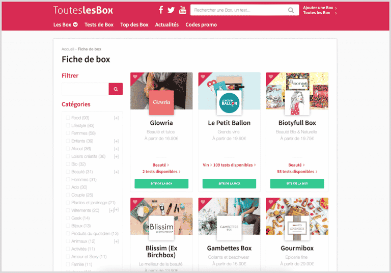 Toutes les Box