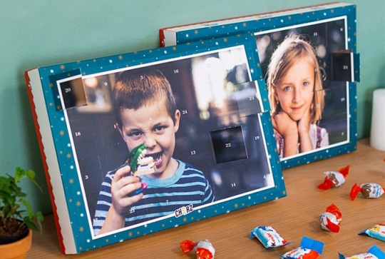 Calendrier de l’avent Kinder avec photos personnalisées Cheerz