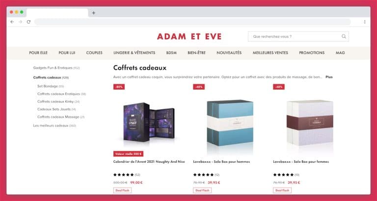 Adam et Eve, les coffrets à gogo