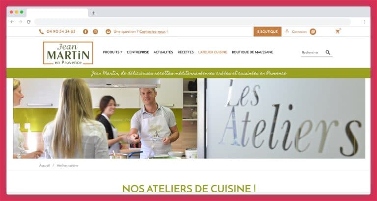 Les ateliers de cuisine de Jean Martin