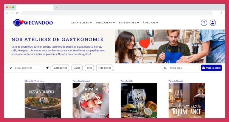 Wecandoo : les ateliers de gastronomie