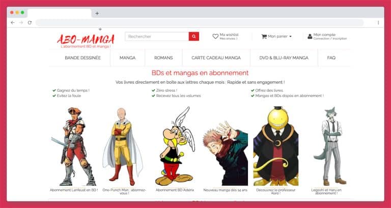 Un abonnement Manga pour offrir des livres à un geek