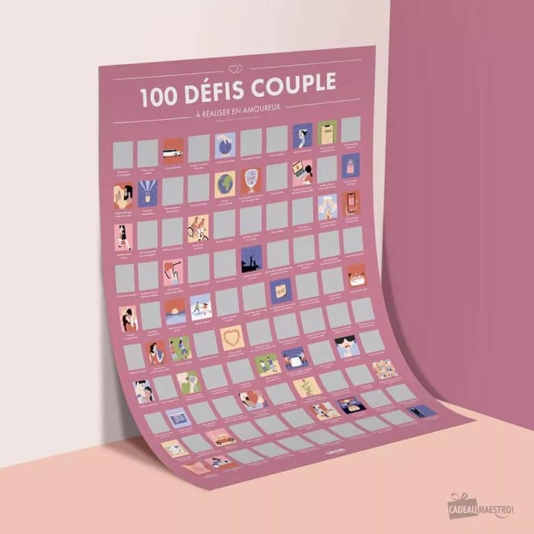 Un poster à Gratter : 100 Défis de Couple à relever en amoureux