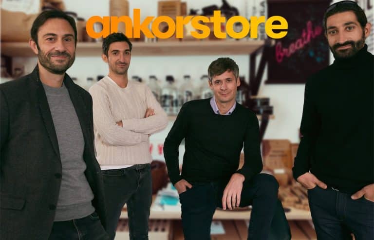 Les fondateurs d'Ankorstore, de gauche à droite : Nicolas Cohen, Pierre-Louis Lacoste, Nicolas d'Audiffret, Mathieu Alengrin