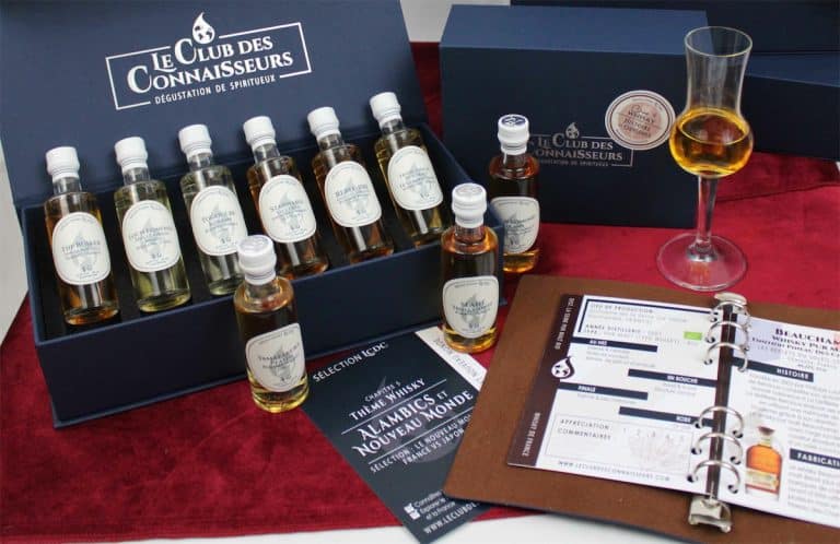 Un coffret de dégustation de Whiskys, Rhums ou Gins du Club des Connaisseurs