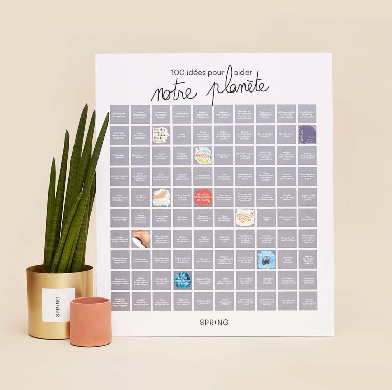 Un poster géant à gratter - 100 idées pour aider notre planète