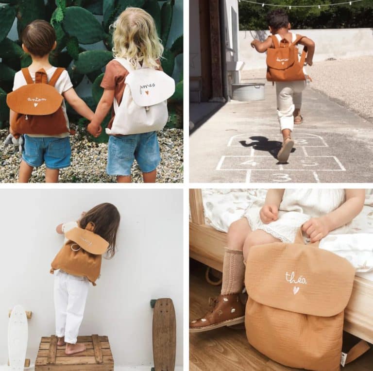 Un sac à dos en gaze de coton personnalisable pour les petits explorateurs