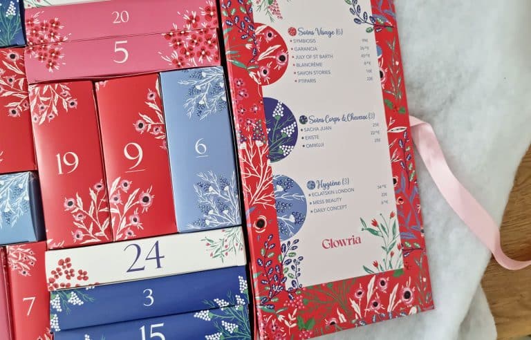 Calendrier de l'Avent Glowria 2023 contenu