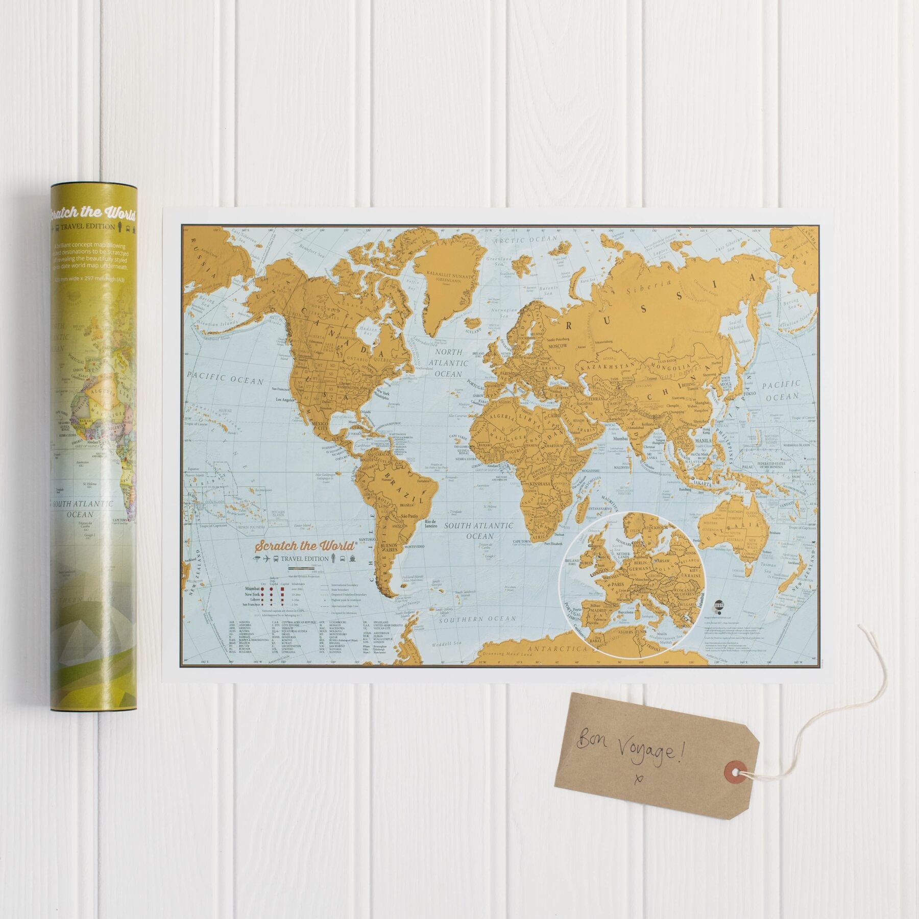 Carte Maps International Spécial voyageur en anglais avec tube