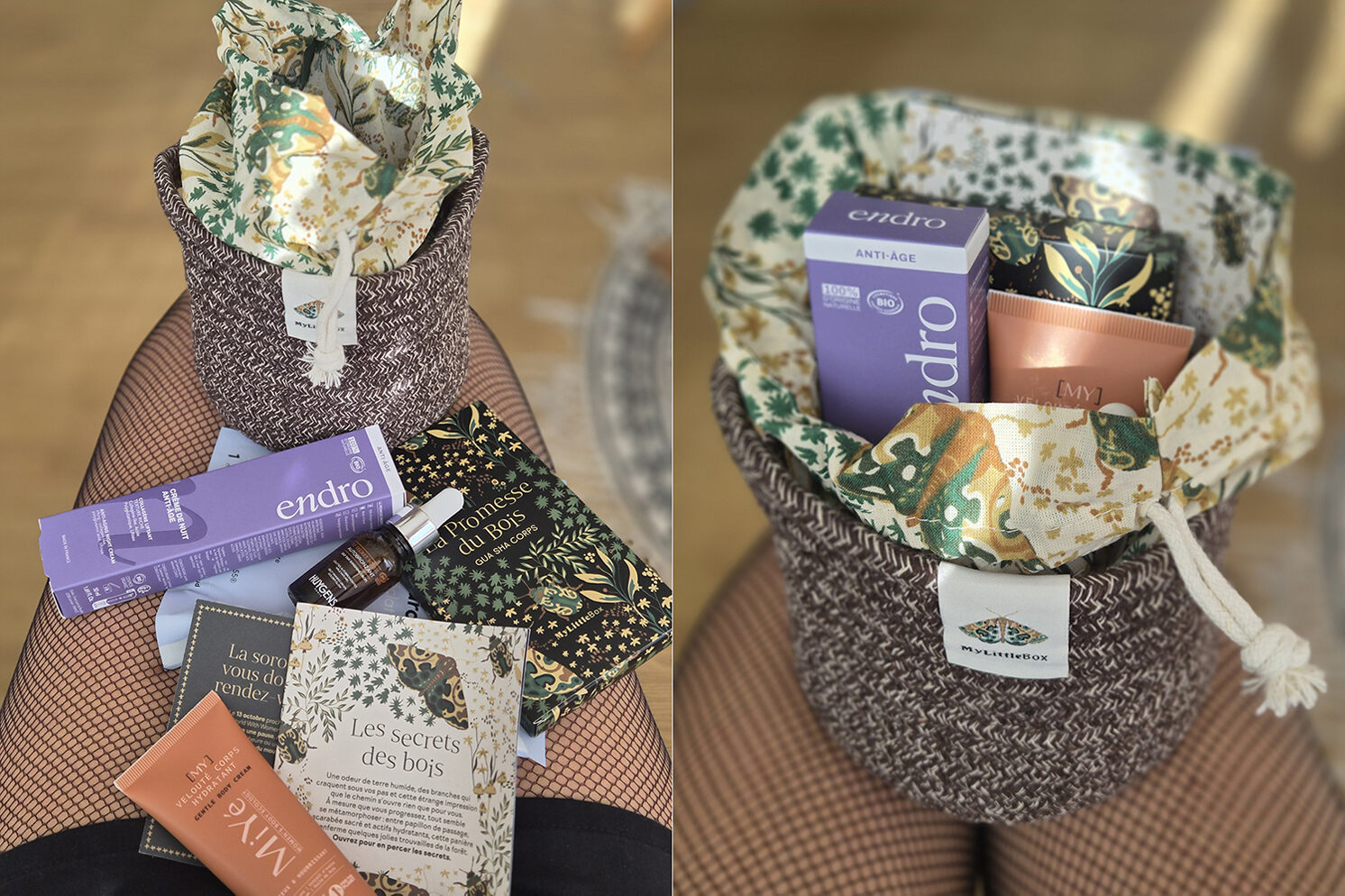Contenu de la My Little Box octobre 2026 Murmures des bois et sa corbeille en tissu