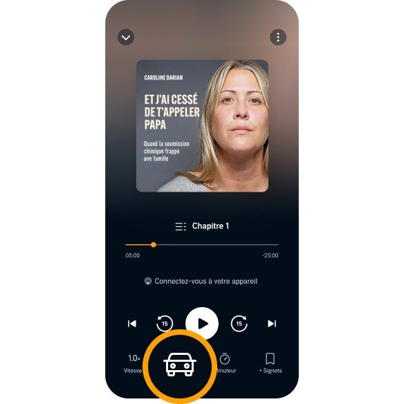 Mode conduite de l'application Audible