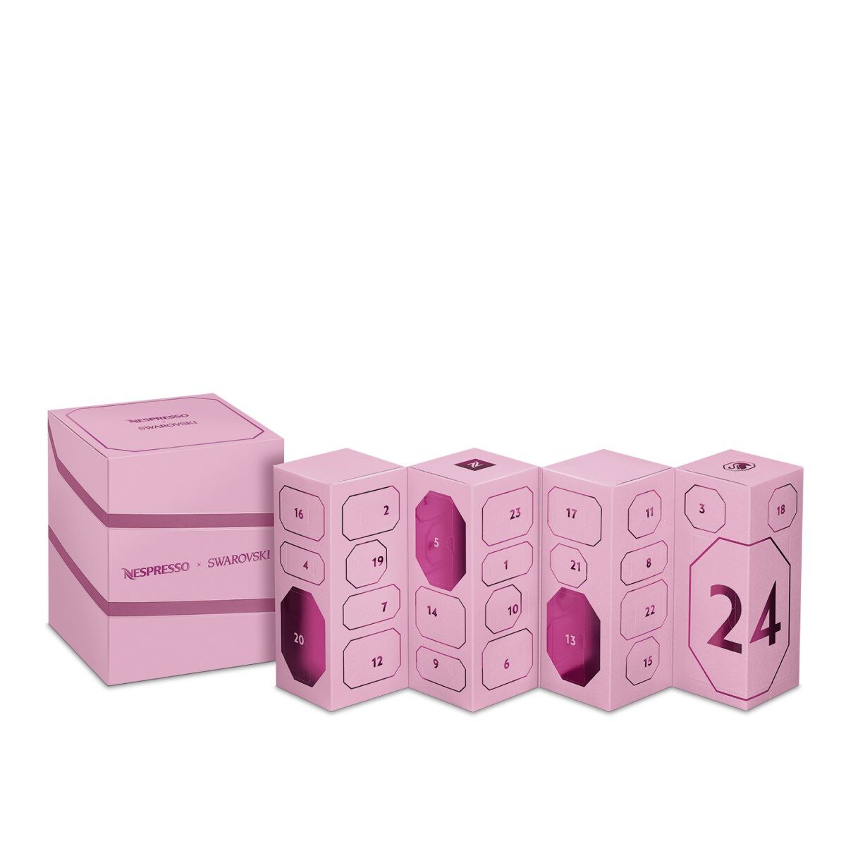 Calendrier de l’Avent Nespresso x Swarovski Original 2026, coffret rose