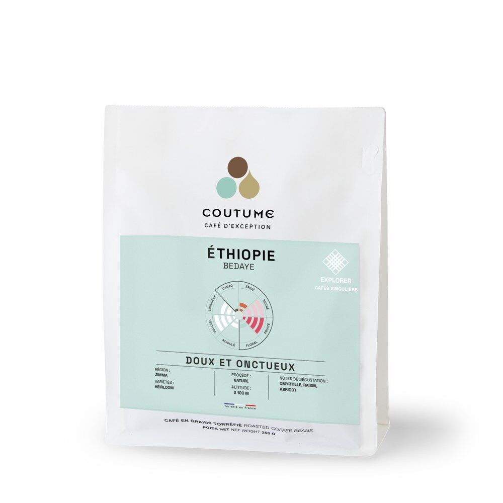 Sachet de 250 g de café Coutume Éthiopie Bedaye