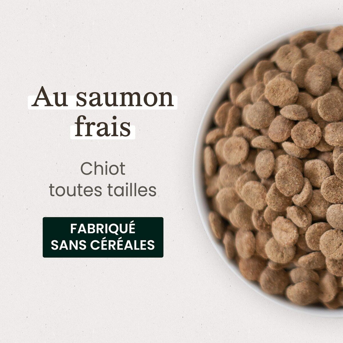 Ingrédients des croquettes chiot Ultra Premium Direct : saumon frais, pomme et framboise